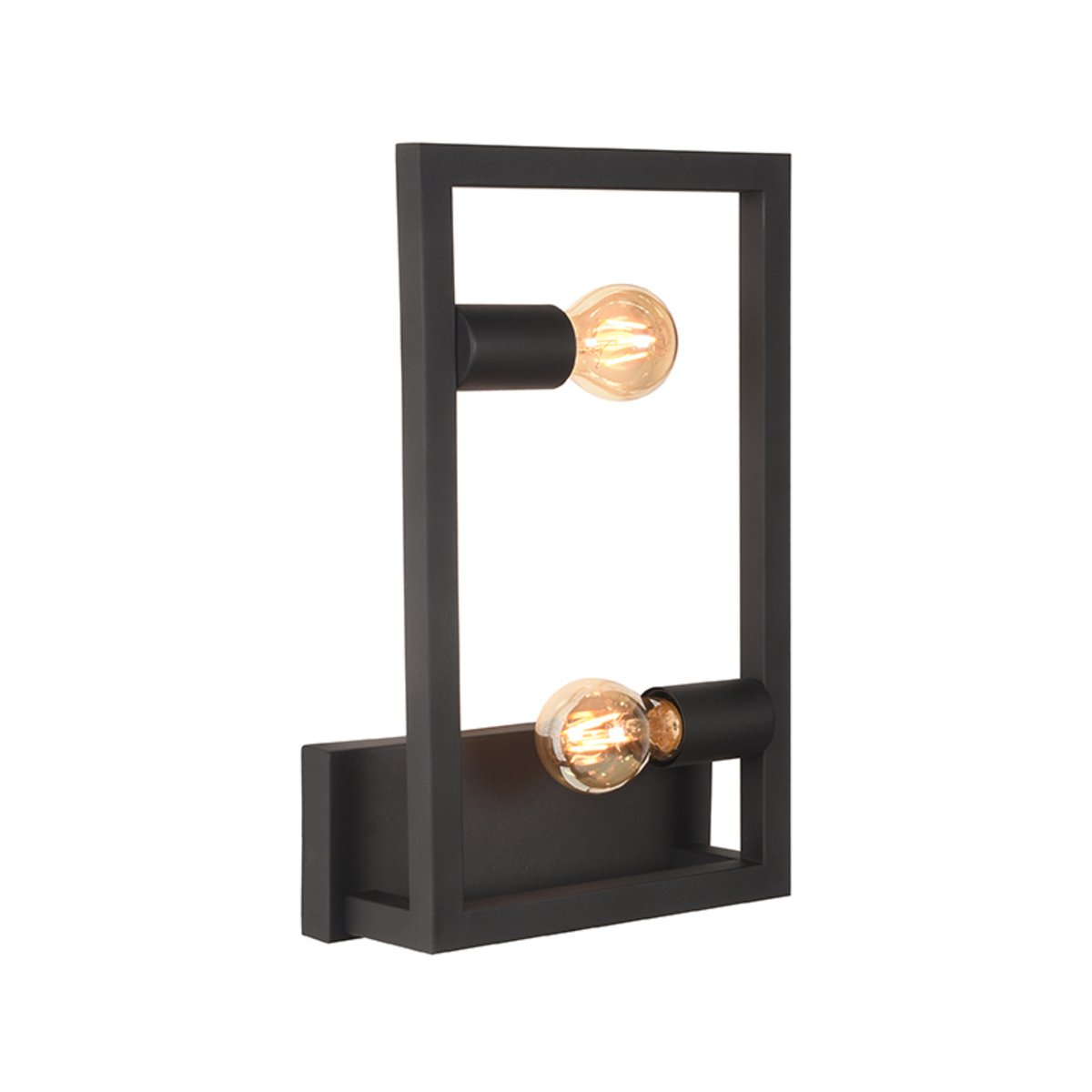 Wandlamp Quadrato - Zwart - Metaal - One Size - Modern - LABEL51