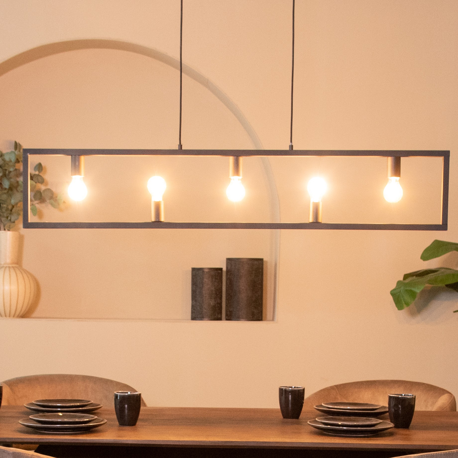 Hanglamp Quadrato - Zwart - Metaal - Hanglamp - Modern - LABEL51