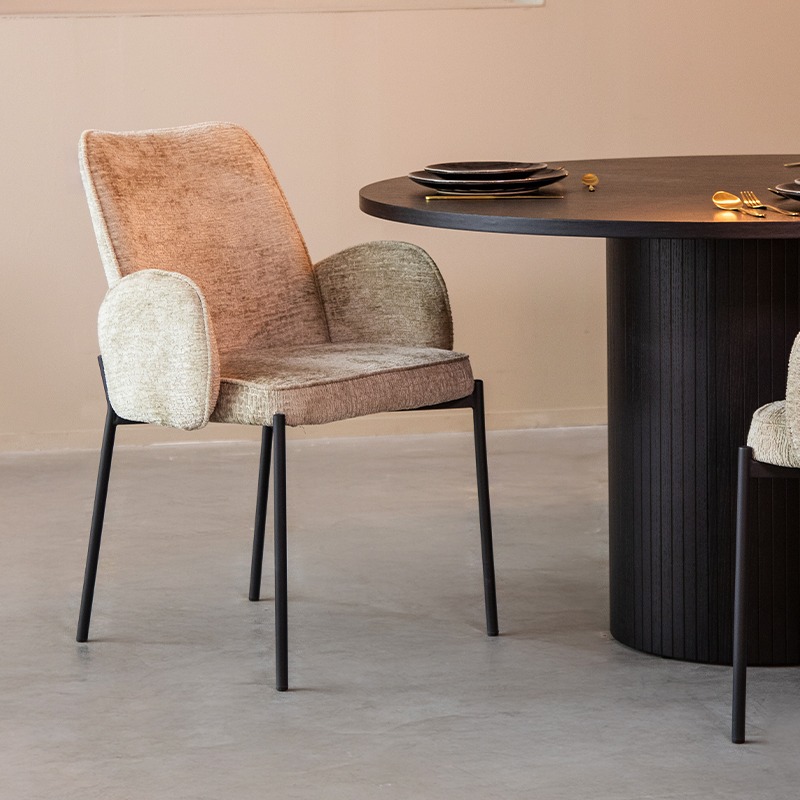 Eetkamerstoel Joni - Armleuning - Beige - Elegance - Modern - LABEL51