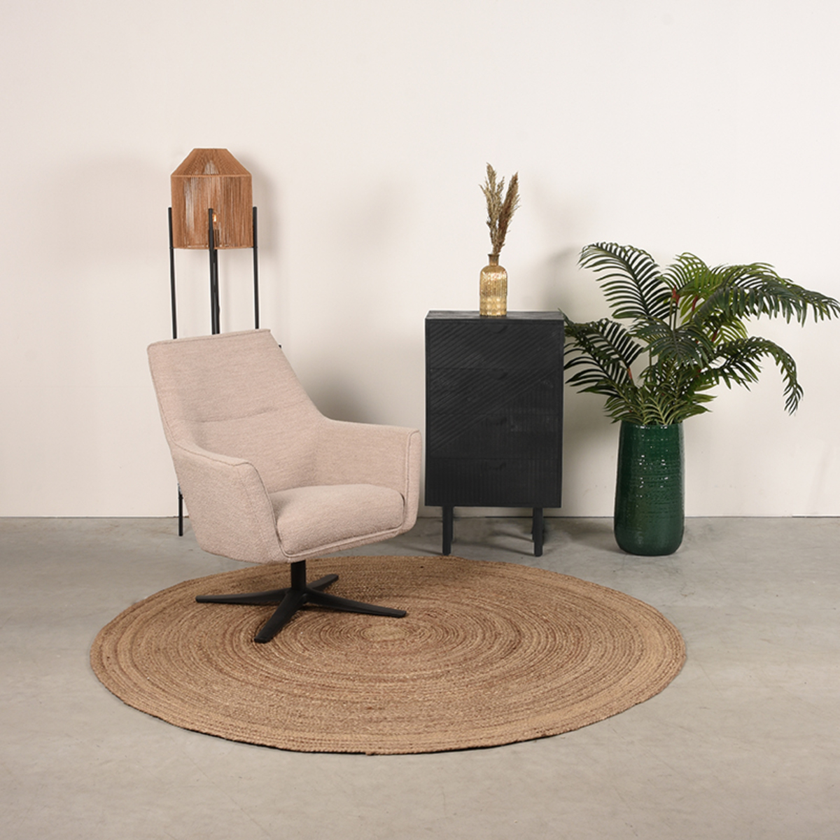 Ladekast Cotia - Zwart - Mangohout - Modern - LABEL51