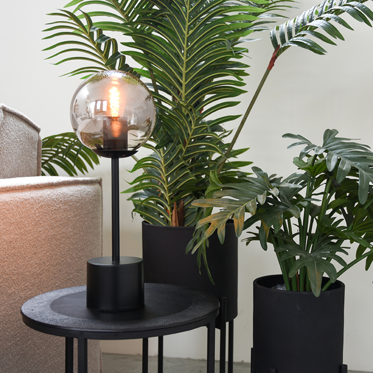 Tafellamp Fumo - Smoke - Glas - 1-Lichts - Modern - LABEL51