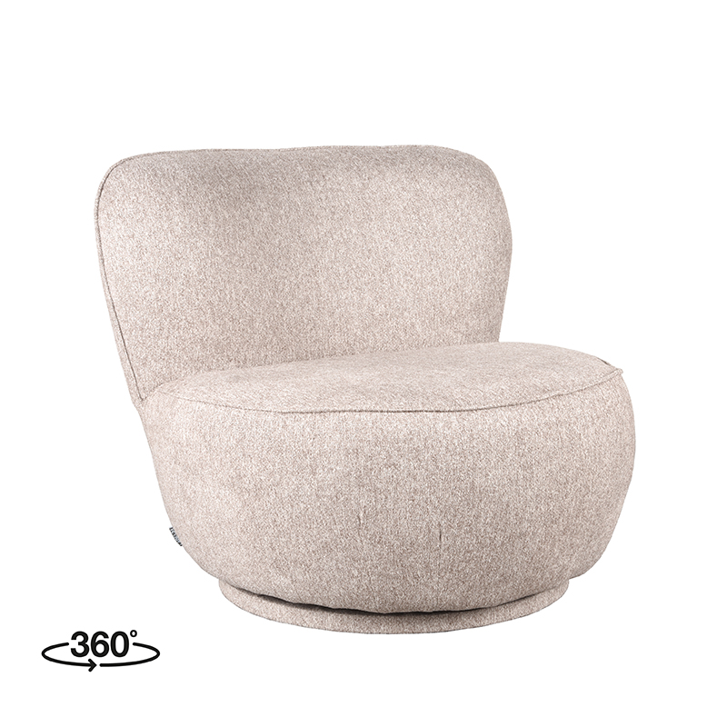 Fauteuil Bunny - Zonder armleuning - Taupe - Boucle - Modern - LABEL51