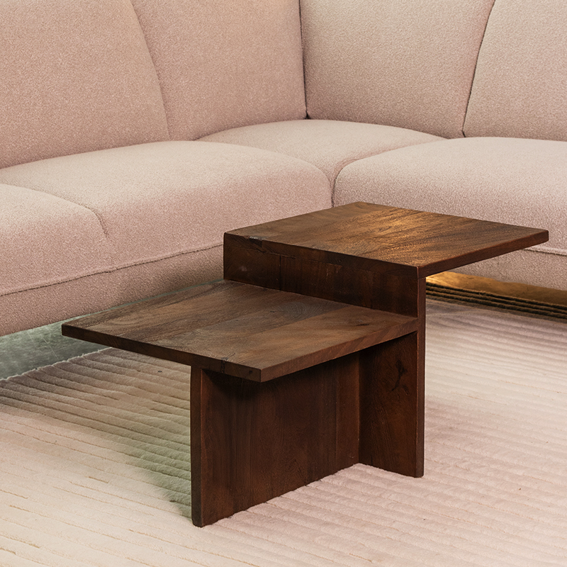 Salontafel Skip - 90 cm - Espresso - Mangohout - Minimalistisch - LABEL51