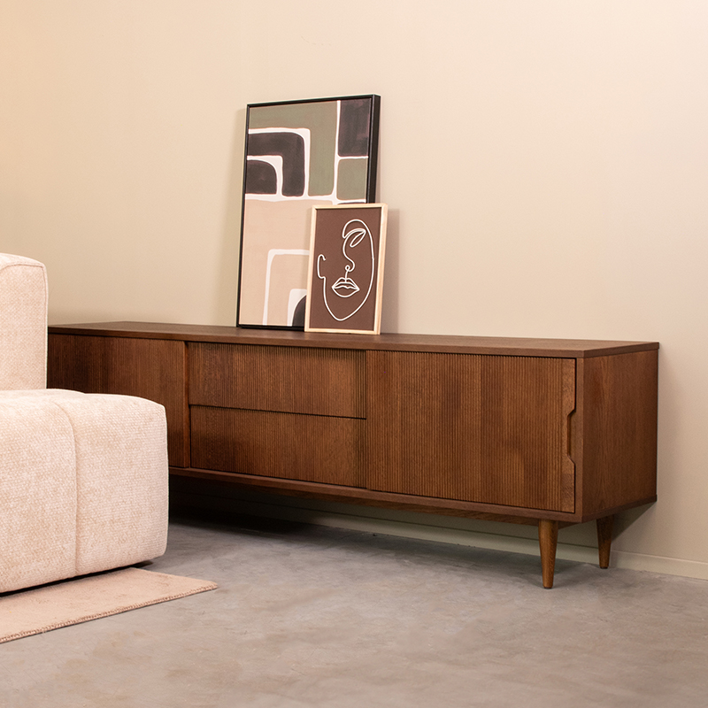 Tv-meubel Jule - Walnoot - Eiken - Minimalistisch - LABEL51