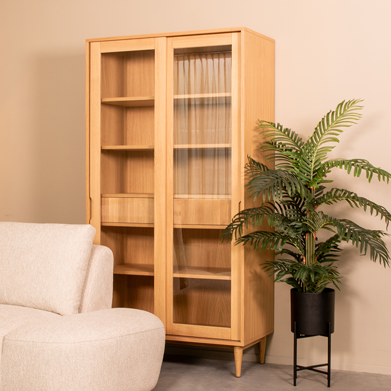 Vitrinekast Jule - Naturel - Eiken - Scandinavisch - LABEL51