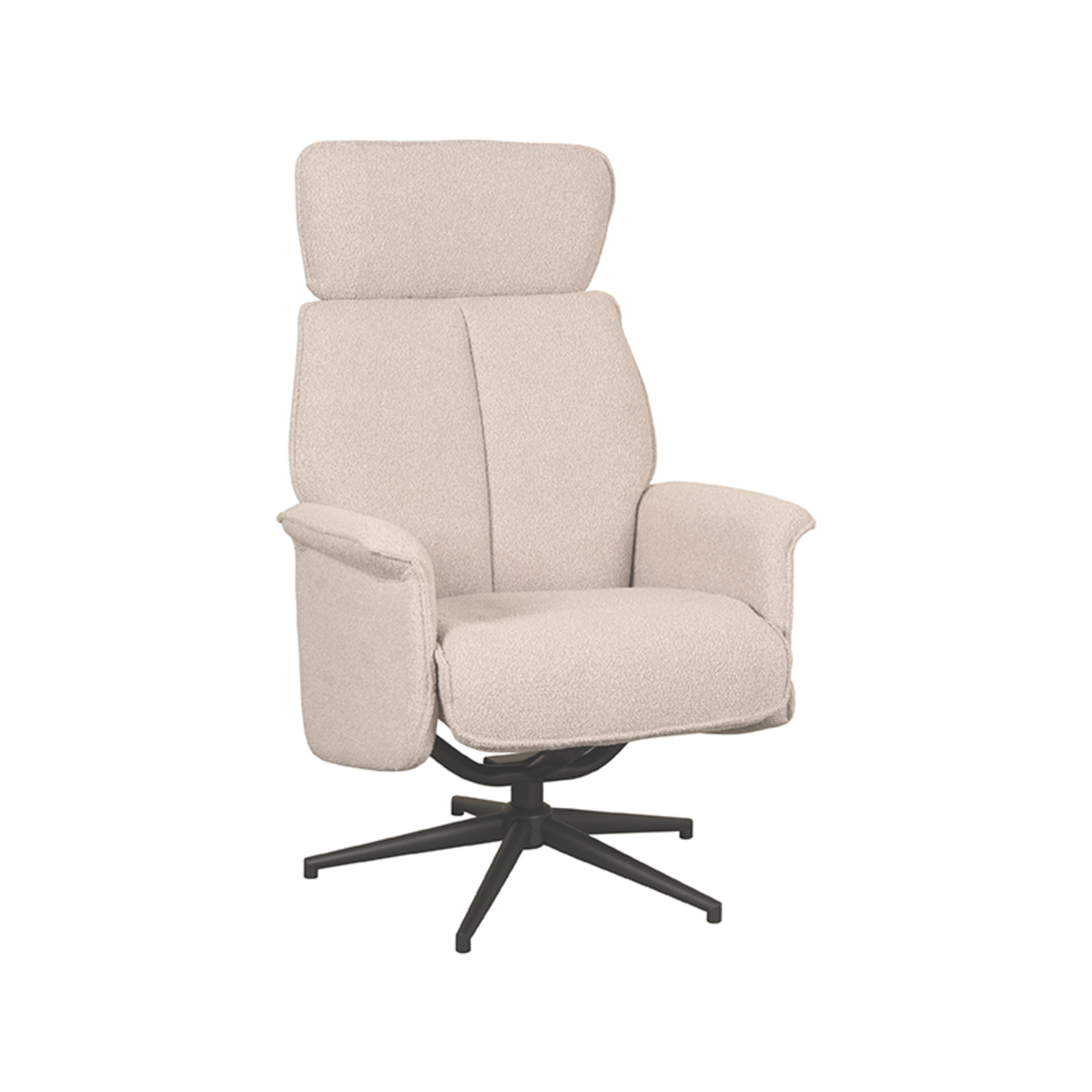Fauteuil Verdal - Relaxfauteuil - Armleuning - Naturel Beige - Boucle - Landelijk - LABEL51