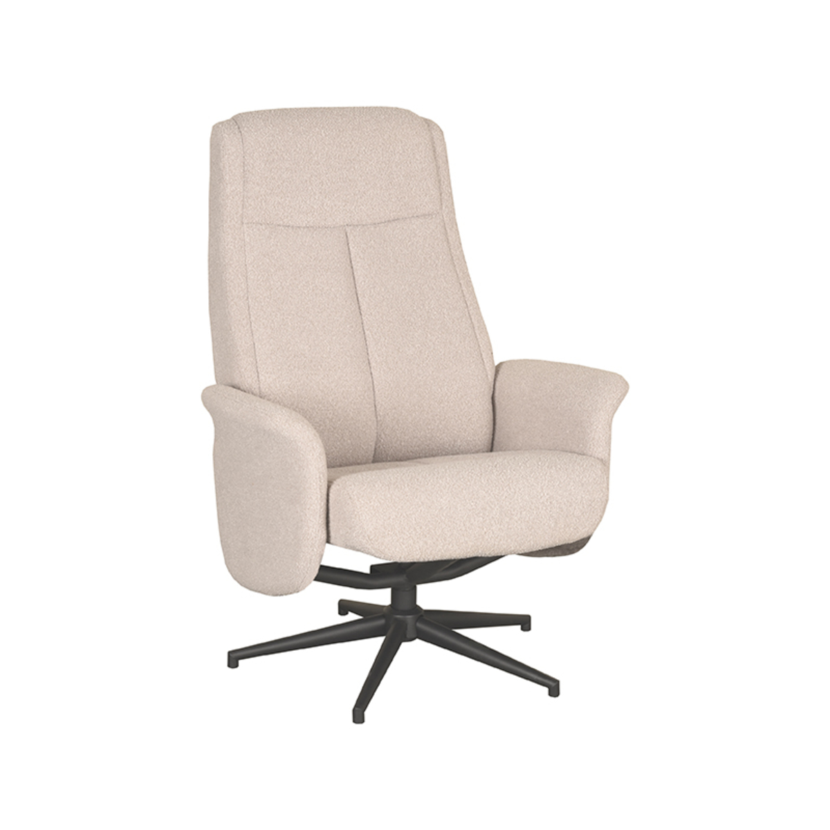 Fauteuil Bergen - Relaxfauteuil - Armleuning - Naturel Beige - Boucle - Landelijk - LABEL51