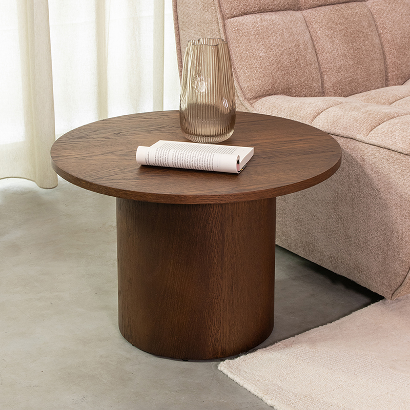 Salontafel Oliva - 60 cm - Rond - Walnoot - Eiken - Minimalistisch - LABEL51