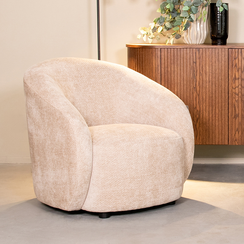 Fauteuil Alby - Armleuning - Naturel Beige - Elite - Minimalistisch - LABEL51