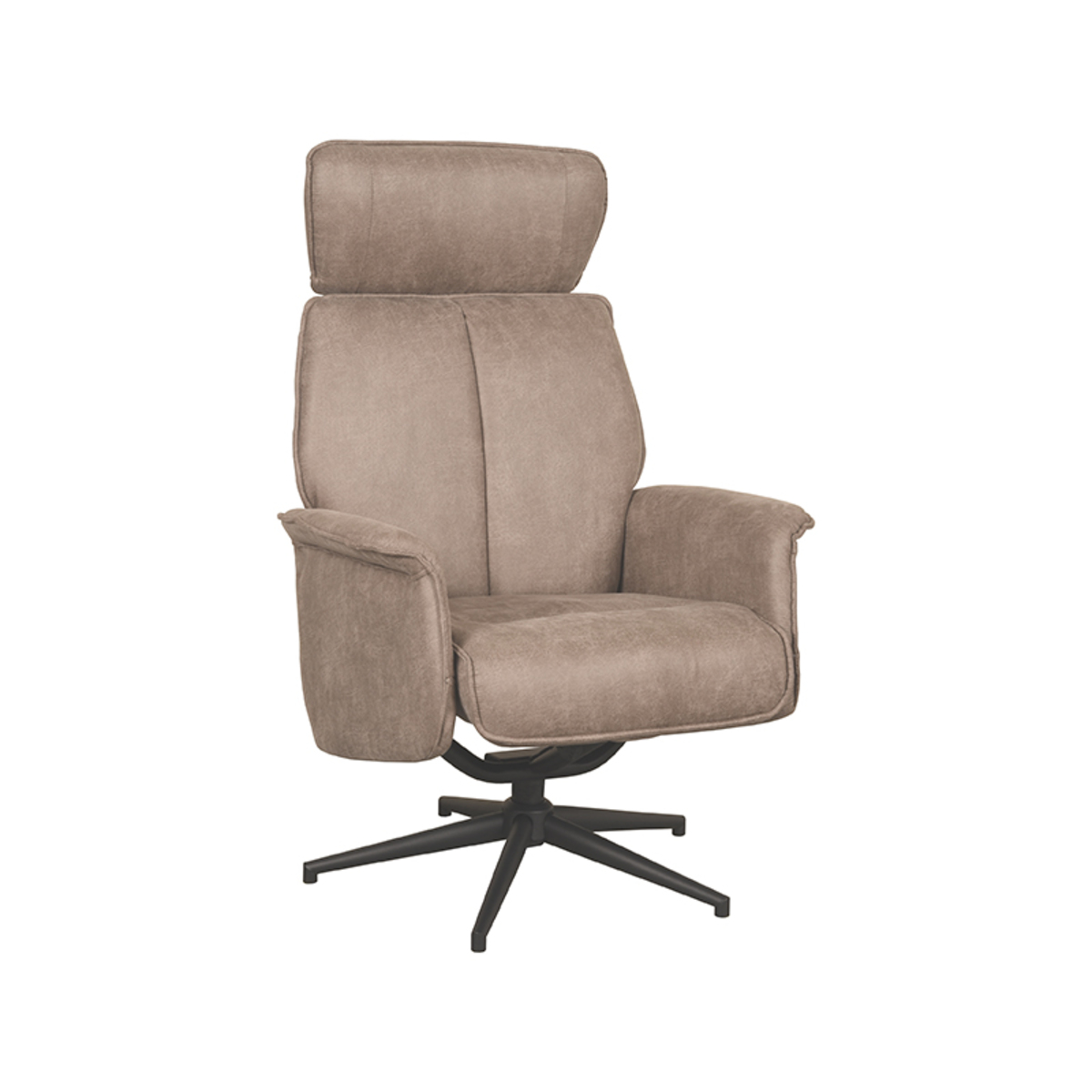 Fauteuil Verdal - Relaxfauteuil - Armleuning - Taupe - Micro Suede - Modern - LABEL51