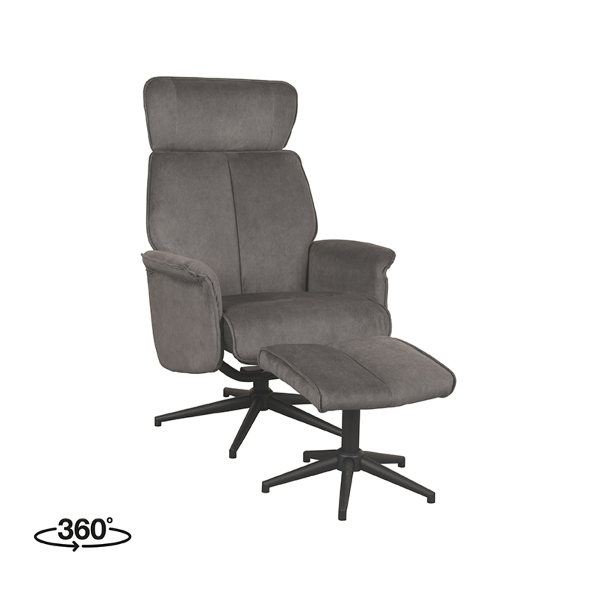Fauteuil Verdal - Relaxfauteuil - Armleuning - Antraciet - Cosmo - Modern - LABEL51