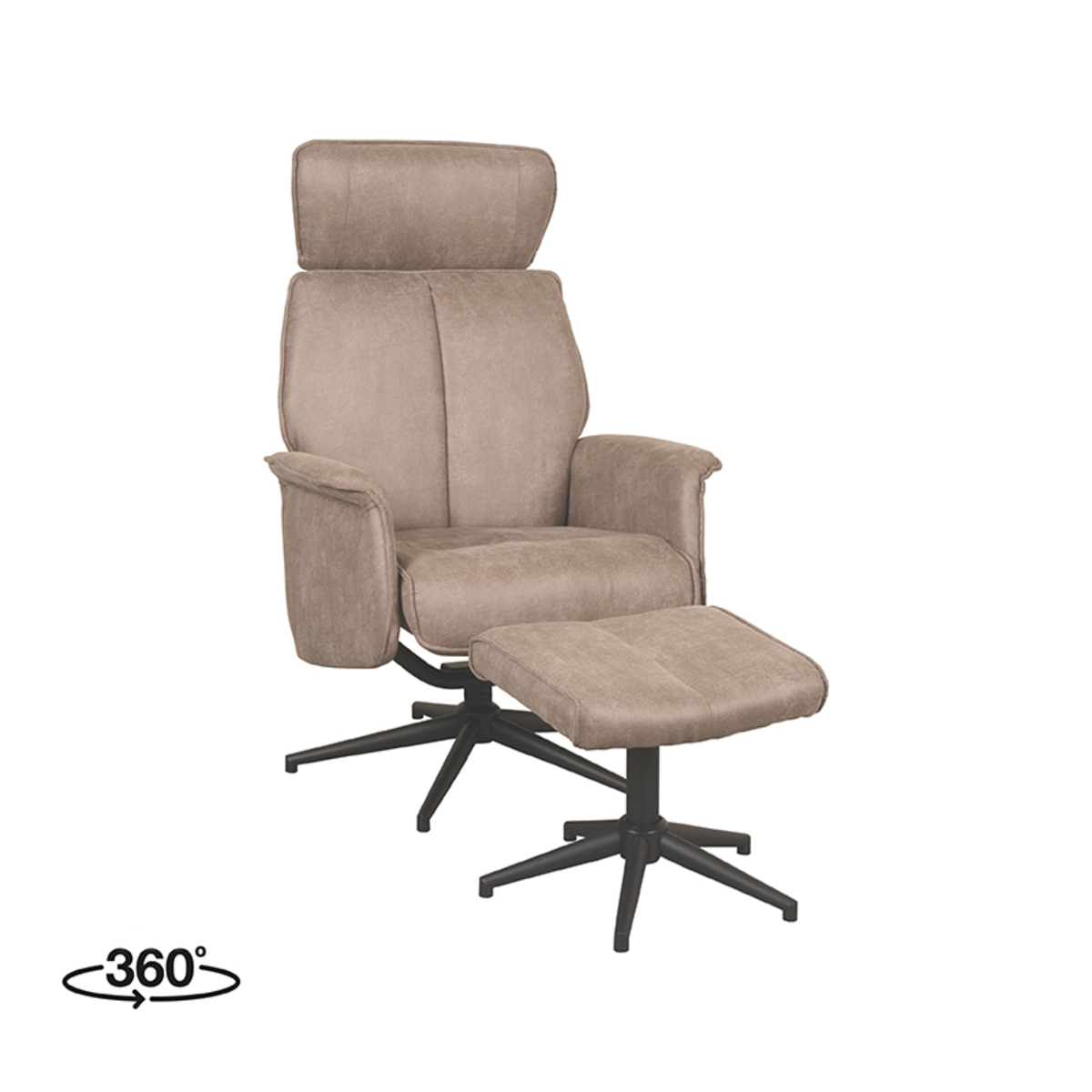 Fauteuil Verdal - Relaxfauteuil - Armleuning - Taupe - Micro Suede - Modern - LABEL51