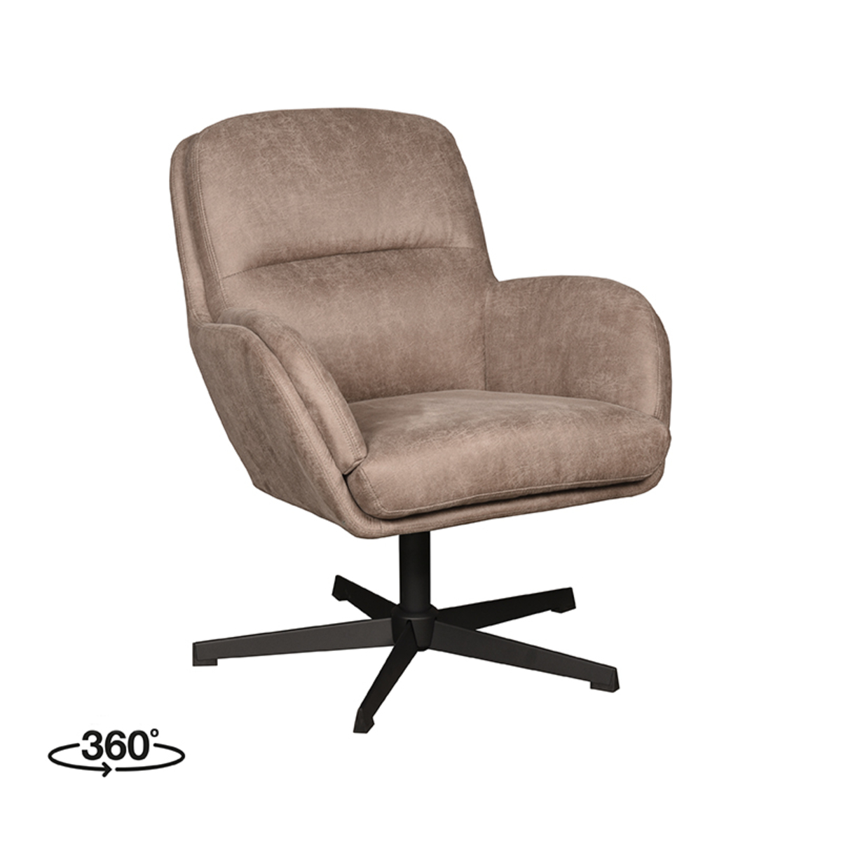 Fauteuil Moss - Armleuning - Taupe - Micro Suede - Modern - LABEL51
