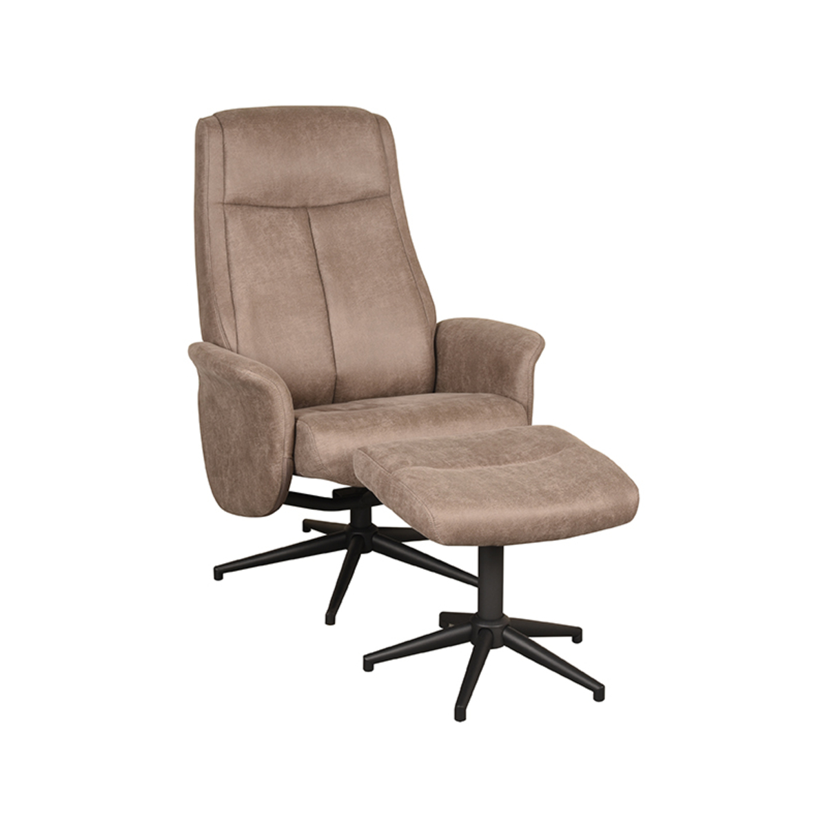 Fauteuil Bergen - Relaxfauteuil - Armleuning - Taupe - Micro Suede - Modern - LABEL51