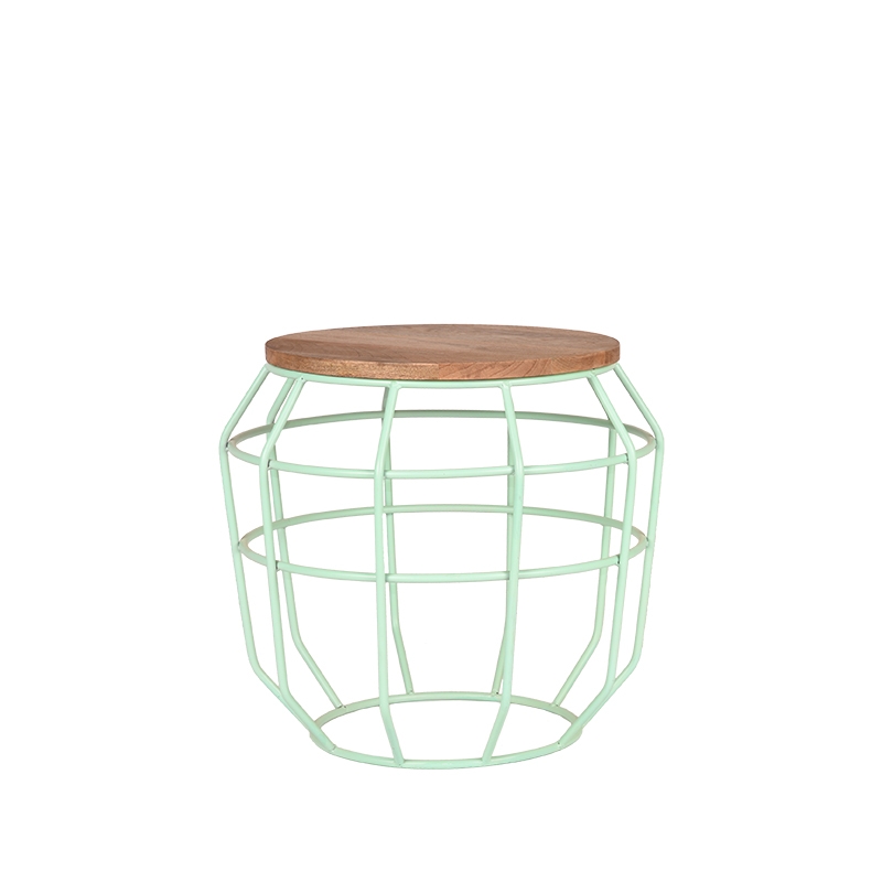 Bijzettafel Pixel - M - Mint - Metaal - Industrieel - LABEL51