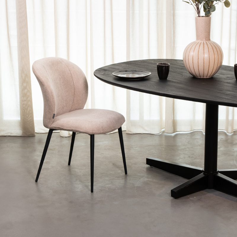 Eetkamerstoel Vino - Zonder armleuning - Naturel Beige - Elite - Minimalistisch - LABEL51