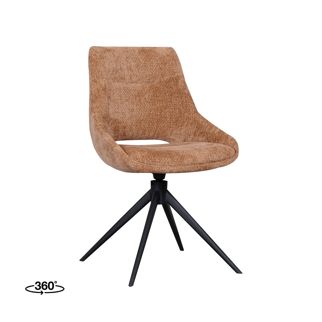 Eetkamerstoel Marlow - Zonder armleuning - Cognac - Elite - Modern - LABEL51