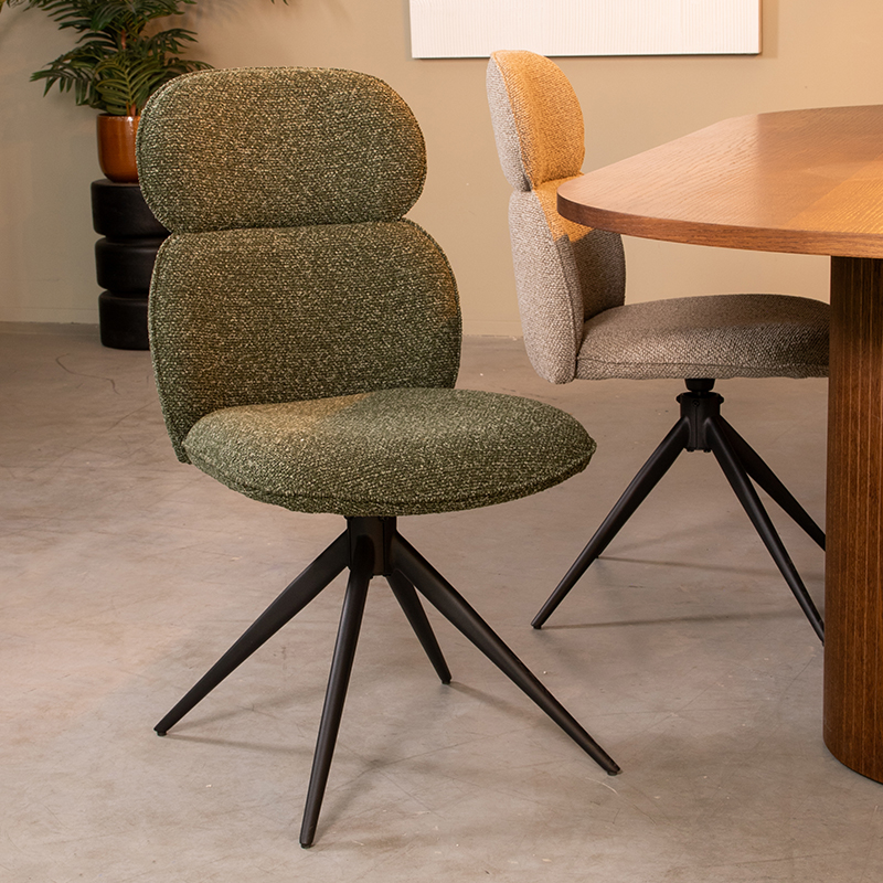 Eetkamerstoel Finn - Zonder armleuning - Forest - Royal Boucle - Modern - LABEL51