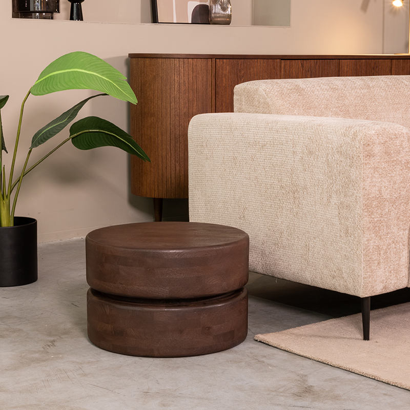 Salontafel Milly - 50 cm - Espresso - Mangohout - Minimalistisch - LABEL51