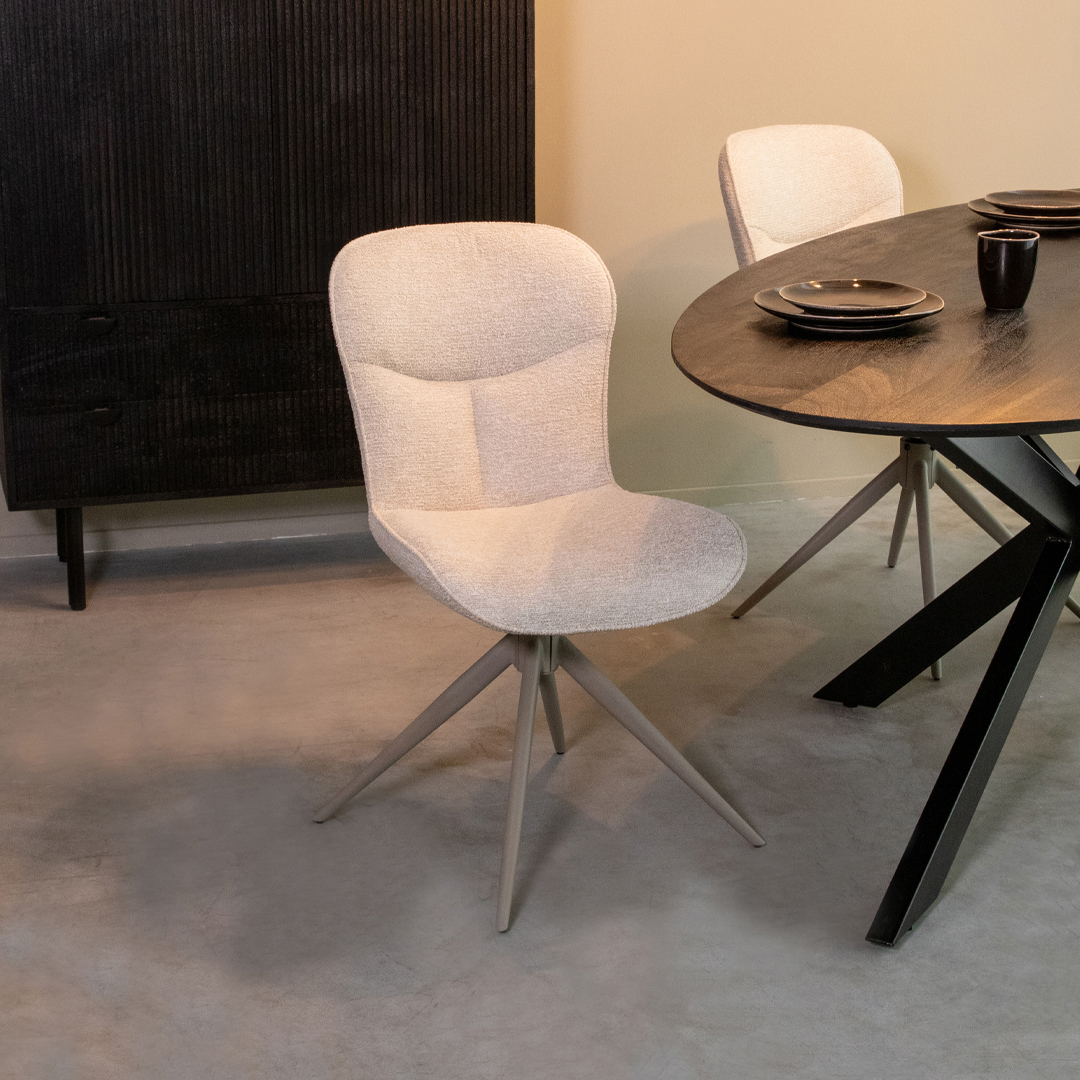 Eetkamerstoel Thorben - Zonder armleuning - Naturel Beige - Canyon - Scandinavisch - LABEL51