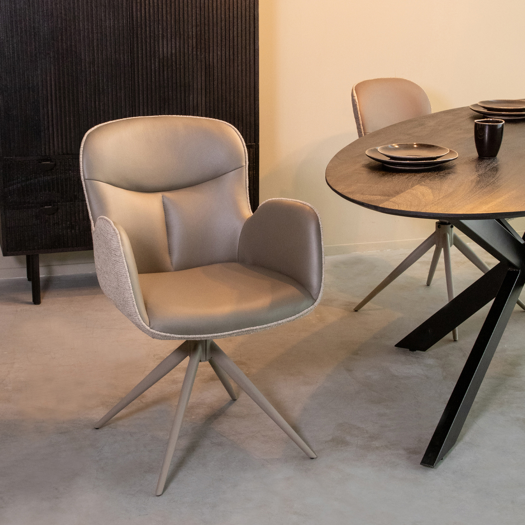 Eetkamerstoel Lasse - Armleuning - Forest - Microvezel - Design - LABEL51