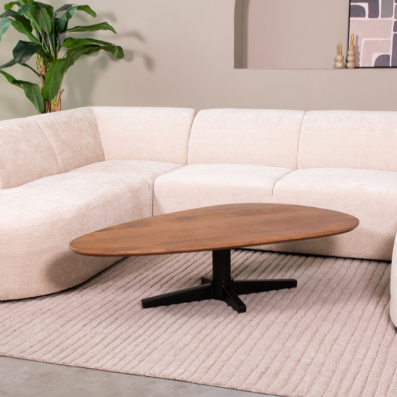 Salontafel Rosie - 140 cm - Nature Smooth - Mangohout - Landelijk - LABEL51