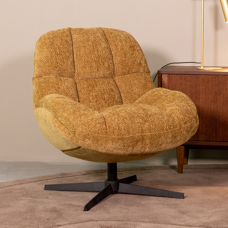Fauteuil Huxley - Zonder armleuning - Mustard - Elite - Retro - LABEL51