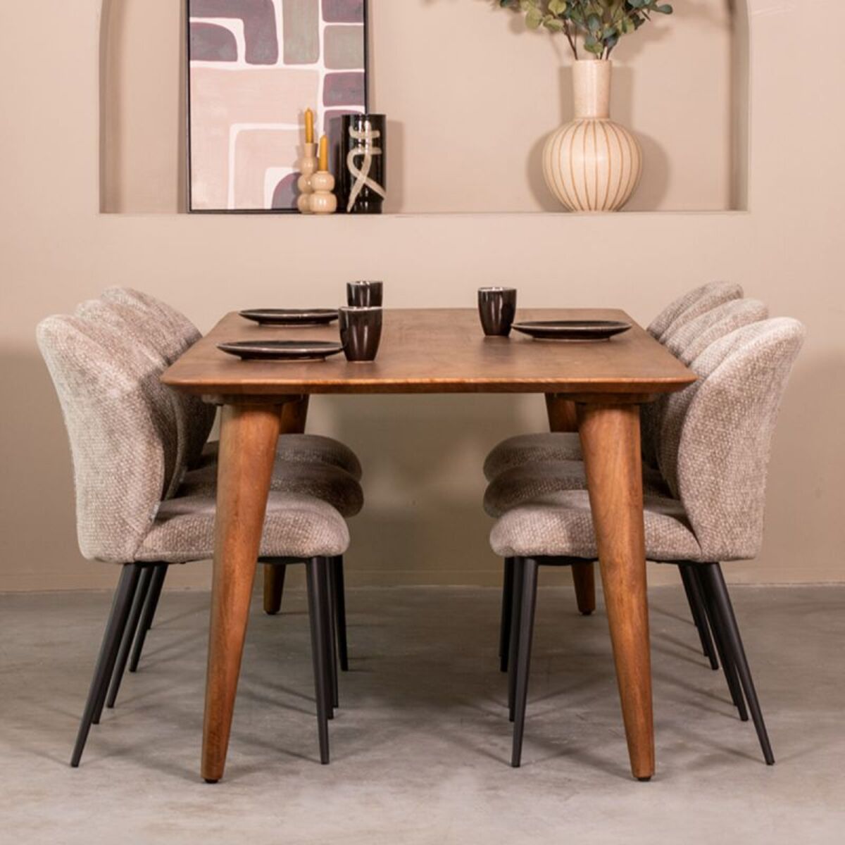 Eetkamertafel Fly - Nature Smooth - Mangohout - Landelijk - LABEL51