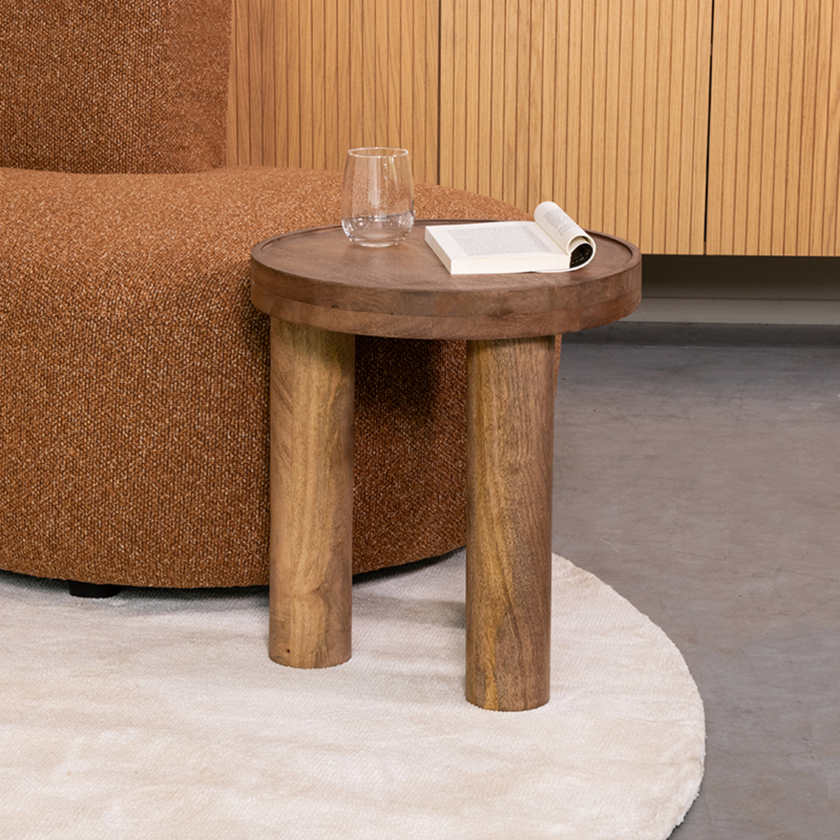 Bijzettafel Elly - 42 cm - Nature Smooth - Mangohout - Japandi - LABEL51