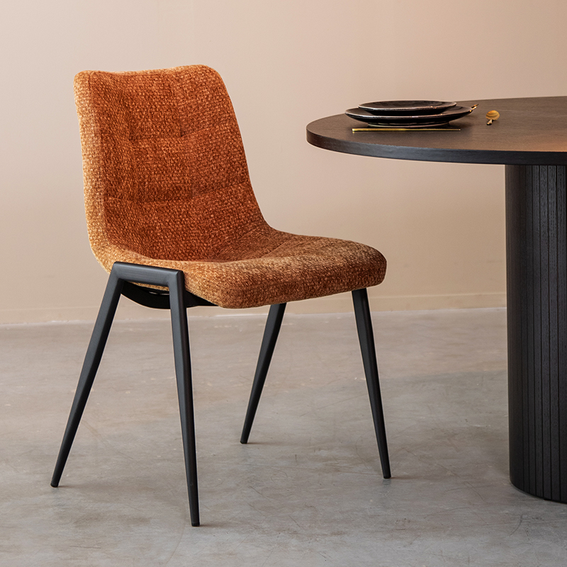 Eetkamerstoel Noor - Zonder armleuning - Cognac - Elite - Modern - LABEL51