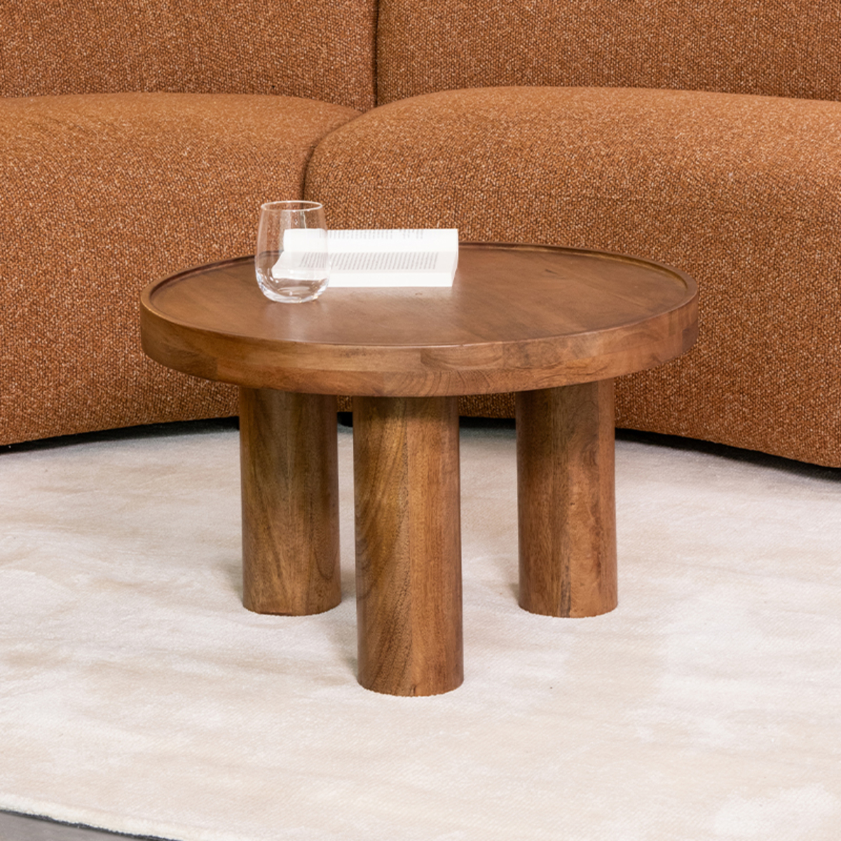 Salontafel Elly - 60 cm - Rond - Nature Smooth - Mangohout - Japandi - LABEL51