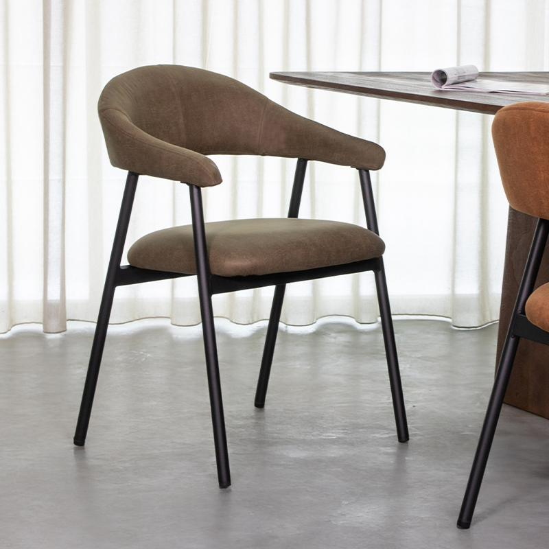 Eetkamerstoel Amaze - Armleuning - Moss - Micro Suede - Modern - LABEL51