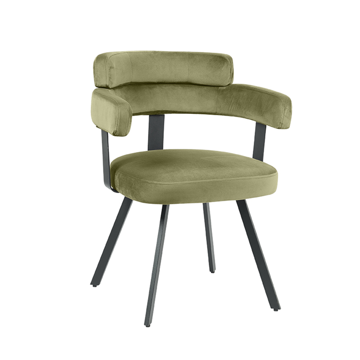 Eetkamerstoel Bardio - Armleuning - Hunter - Fluweel - Industrieel - LABEL51