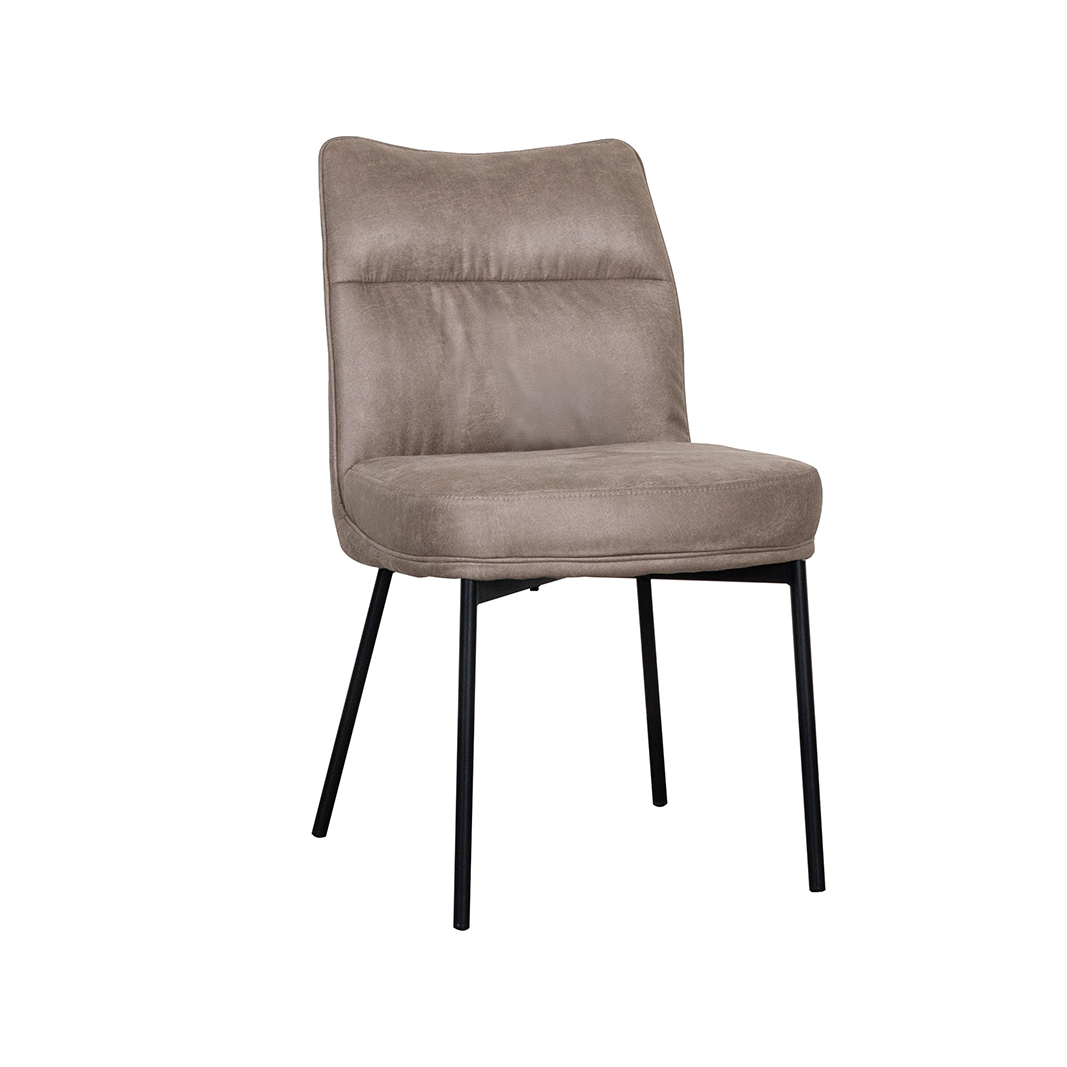 Eetkamerstoel Lennon - Zonder armleuning - Taupe - Micro Suede - Modern - LABEL51