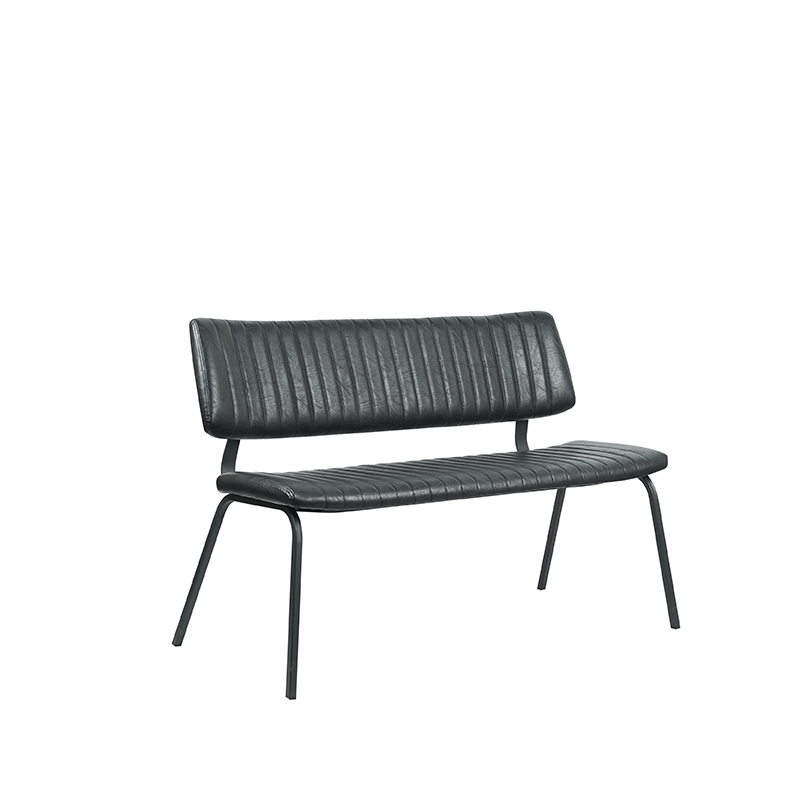 Eetkamerbank Gusto - Zwart - Kunstleder - Industrieel - LABEL51