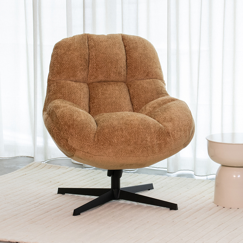 Fauteuil Huxley - Zonder armleuning - Cognac - Elite - Retro - LABEL51