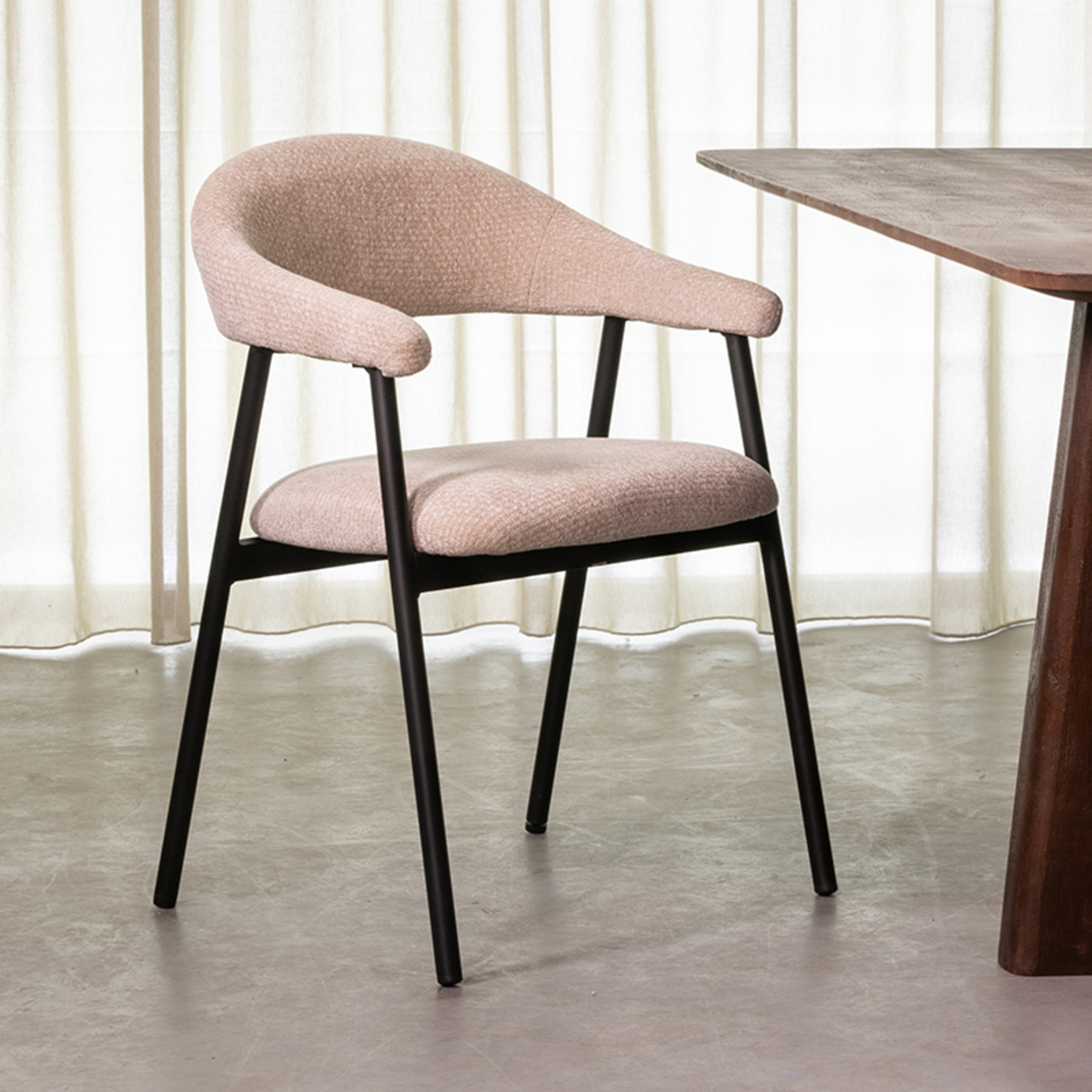 Eetkamerstoel Amaze - Armleuning - Naturel Beige - Elite - Minimalistisch - LABEL51