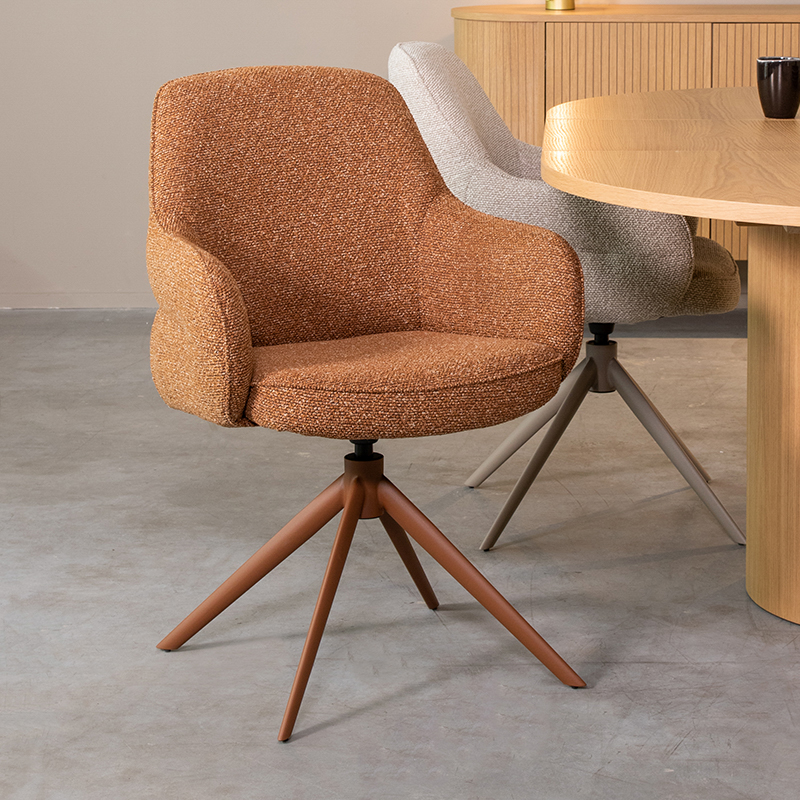 Eetkamerstoel Bern - Armleuning - Coral - Royal Boucle - Design - LABEL51