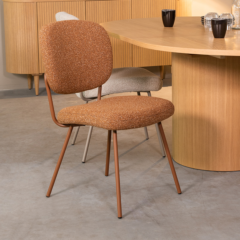 Eetkamerstoel Singapore - Zonder armleuning - Coral - Royal Boucle - Design - LABEL51