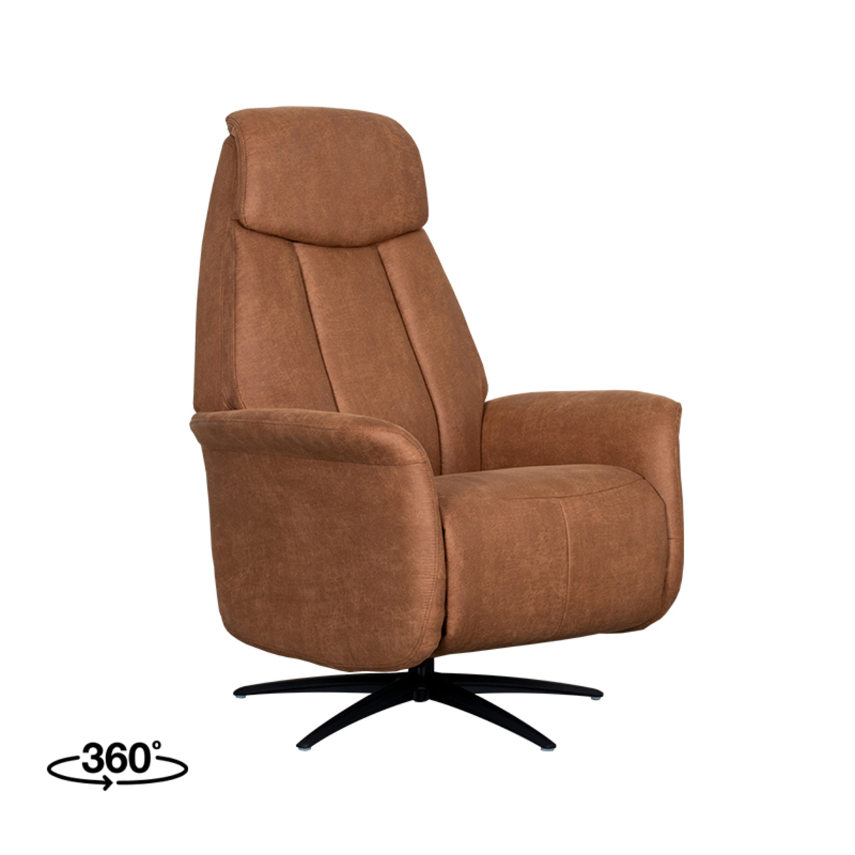 Fauteuil Oslo - Elektrisch - Armleuning - Cognac - Micro Suede - Modern - LABEL51