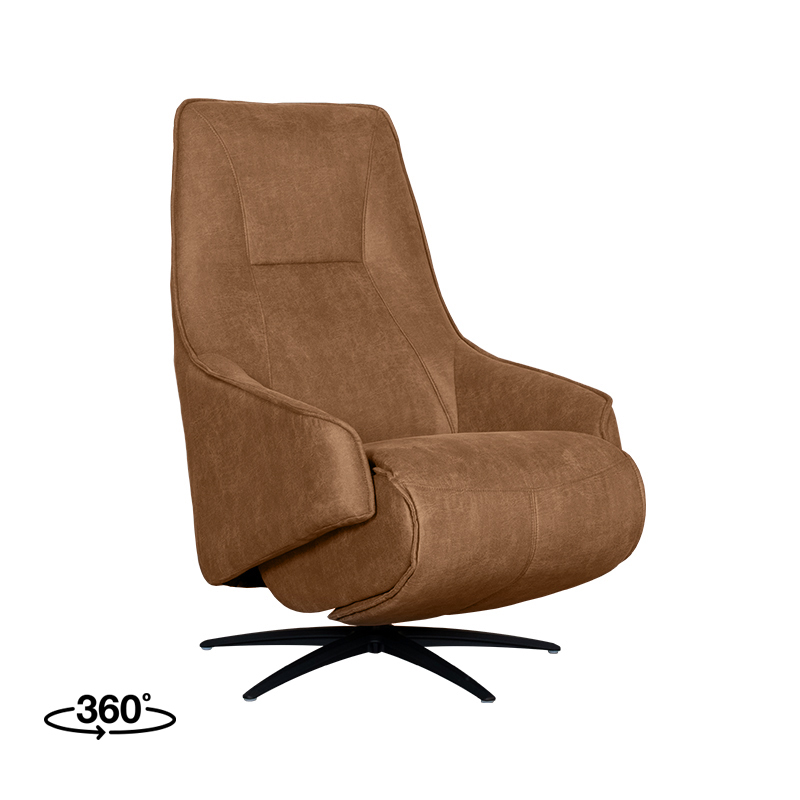 Fauteuil Odense - Elektrisch - Armleuning - Cognac - Micro Suede - Modern - LABEL51