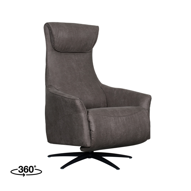 Fauteuil Lund - Elektrisch - Armleuning - Antraciet - Micro Suede - Modern - LABEL51