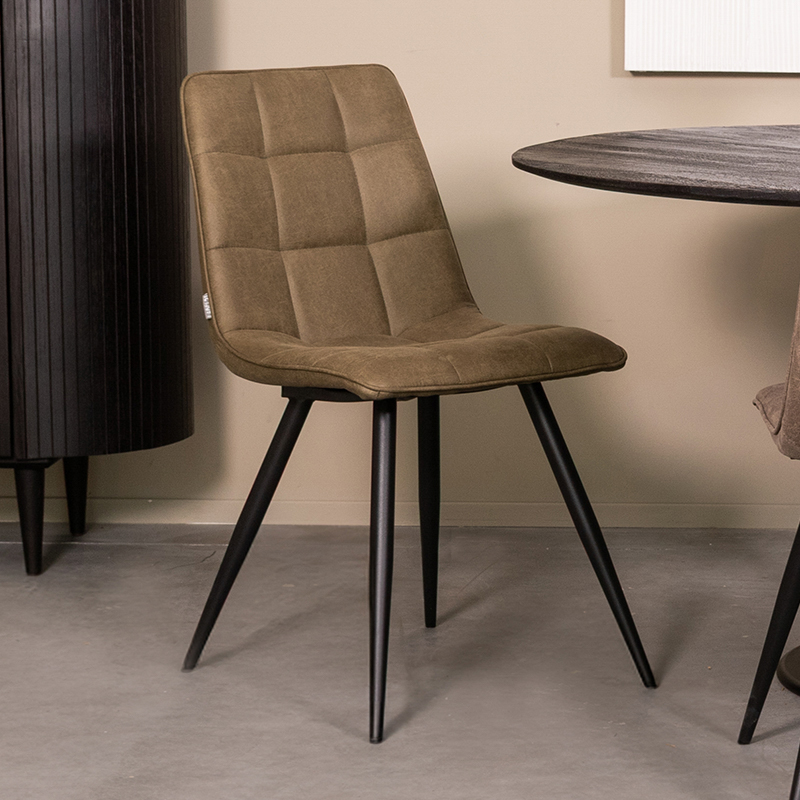 Eetkamerstoel Bistro - Zonder armleuning - Moss - Micro Suede - Modern - LABEL51