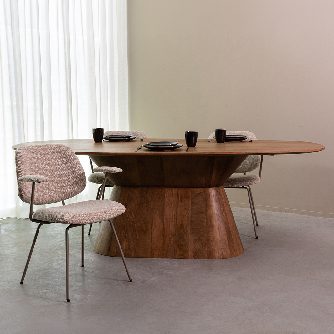 Eetkamertafel Jagger - Nature Smooth - Mangohout - Japandi - LABEL51