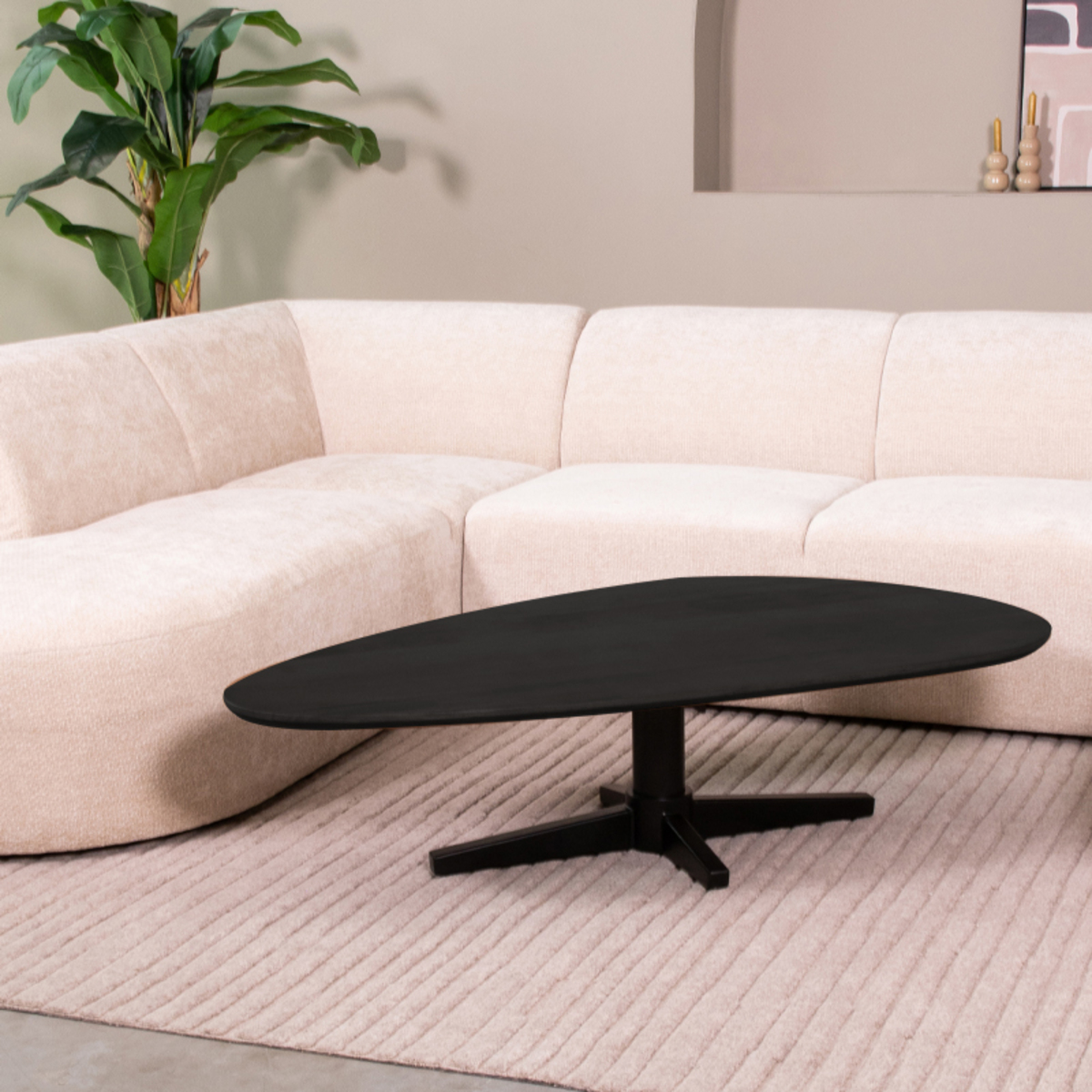 Salontafel Rosie - 140 cm - Zwart - Mangohout - LABEL51