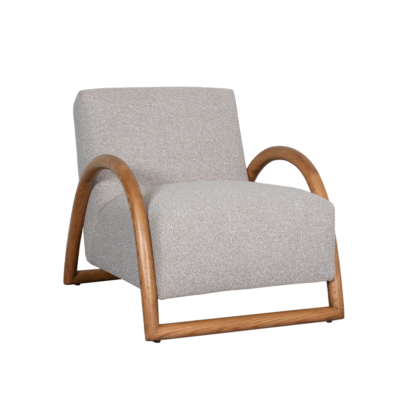 Fauteuil Viggo - Armleuning - Naturel Beige - Royal Boucle - Design - LABEL51
