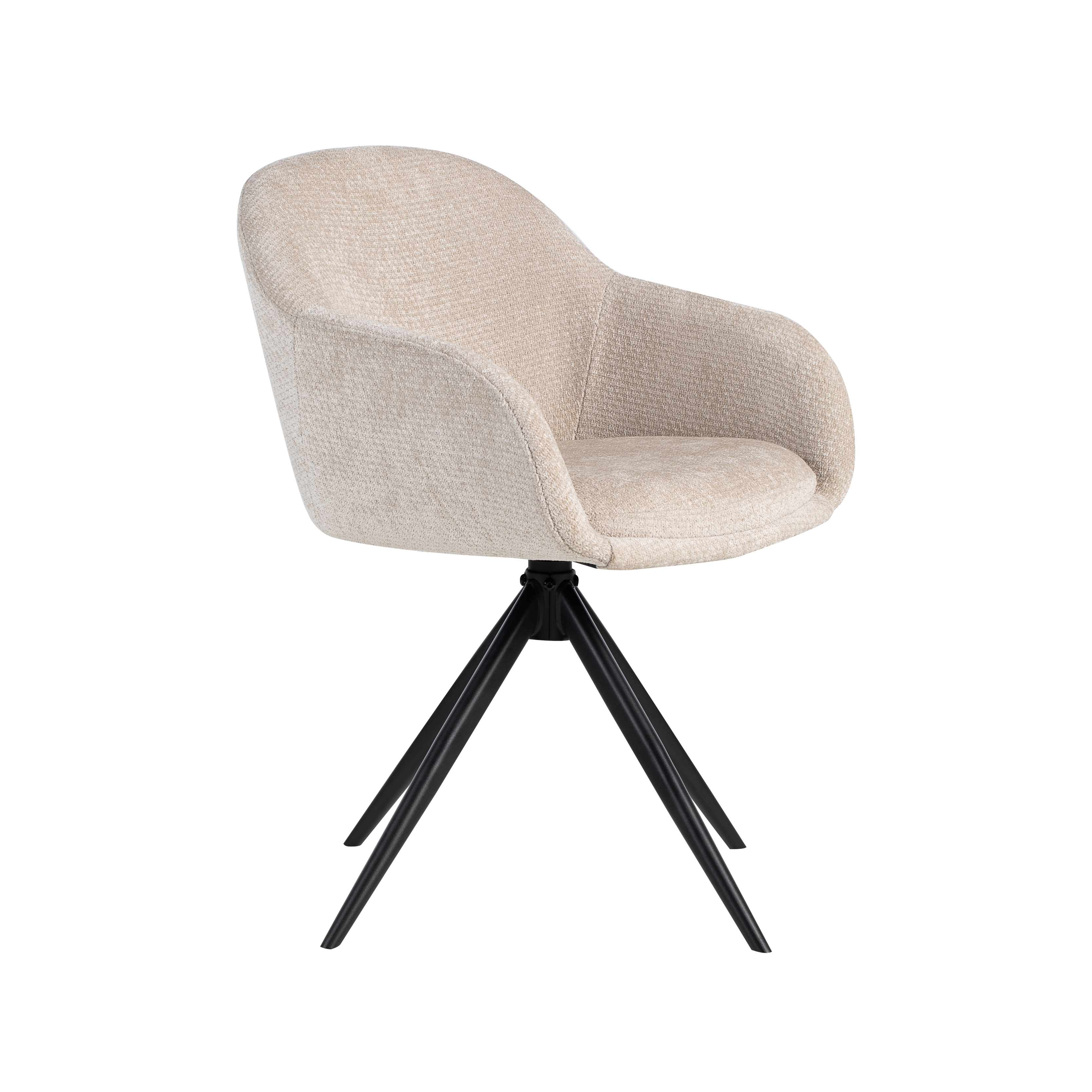 Eetkamerstoel Fiby - Zonder armleuning - Naturel Beige - Elite - LABEL51