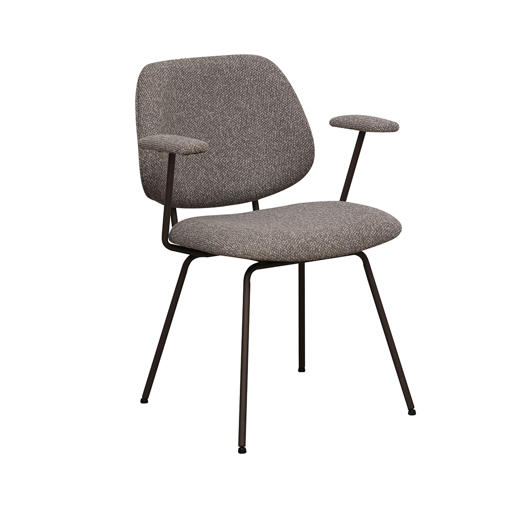 Eetkamerstoel Loreto - Zonder armleuning - Mushroom - Royal Boucle - LABEL51