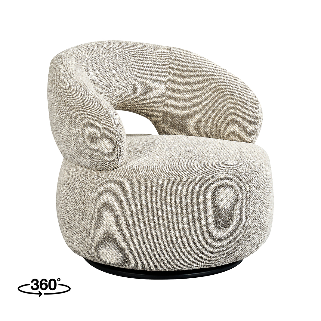 Fauteuil Nusenna - Zonder armleuning - Naturel Beige - Royal Boucle - LABEL51
