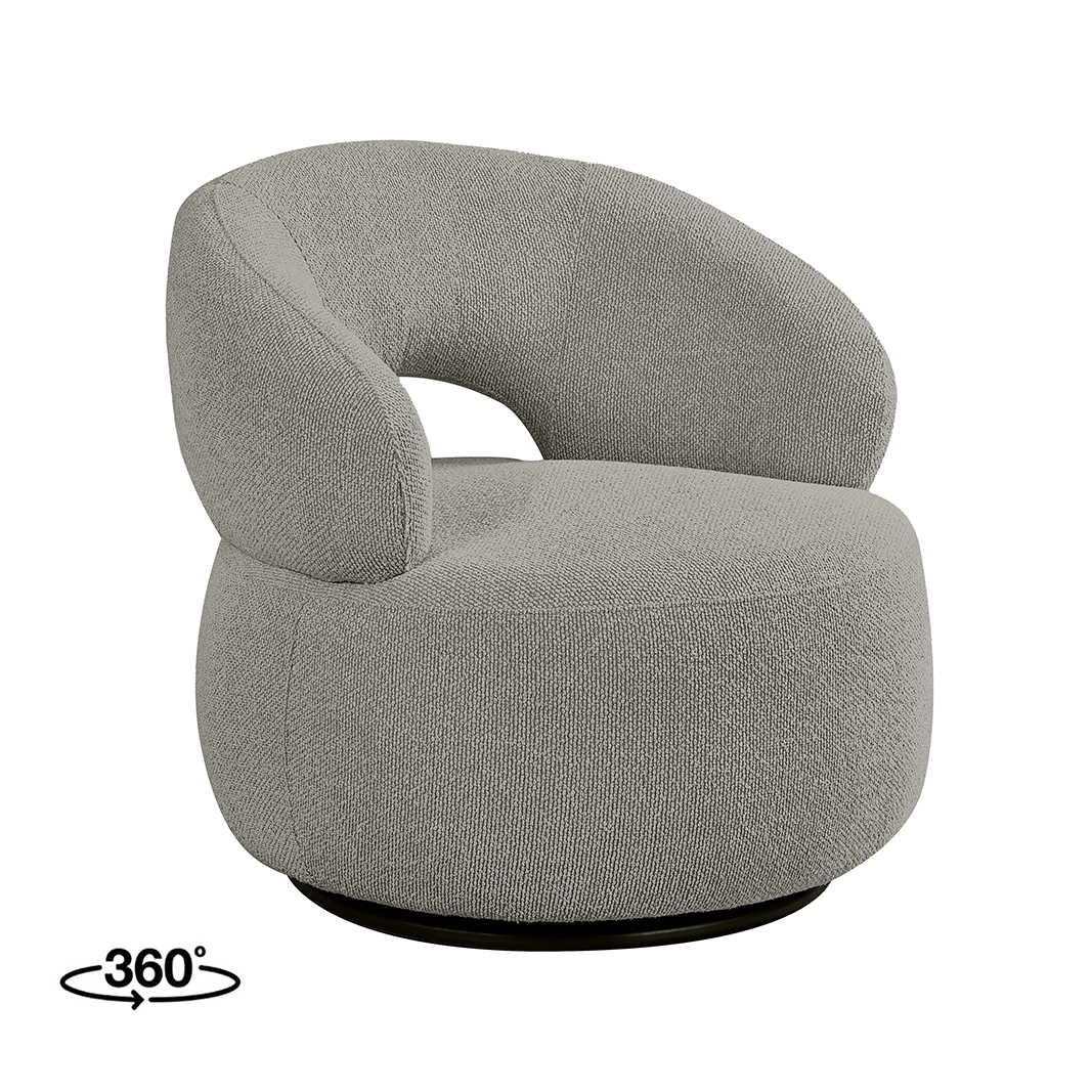Fauteuil Nusenna - Zonder armleuning - Mushroom - Royal Boucle - Landelijk - LABEL51